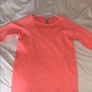 Bright coral ivivva long sleeve fitted top